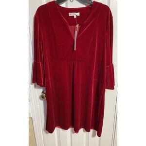 NEW Jude Connally Kerry Red Tunic Dress Large